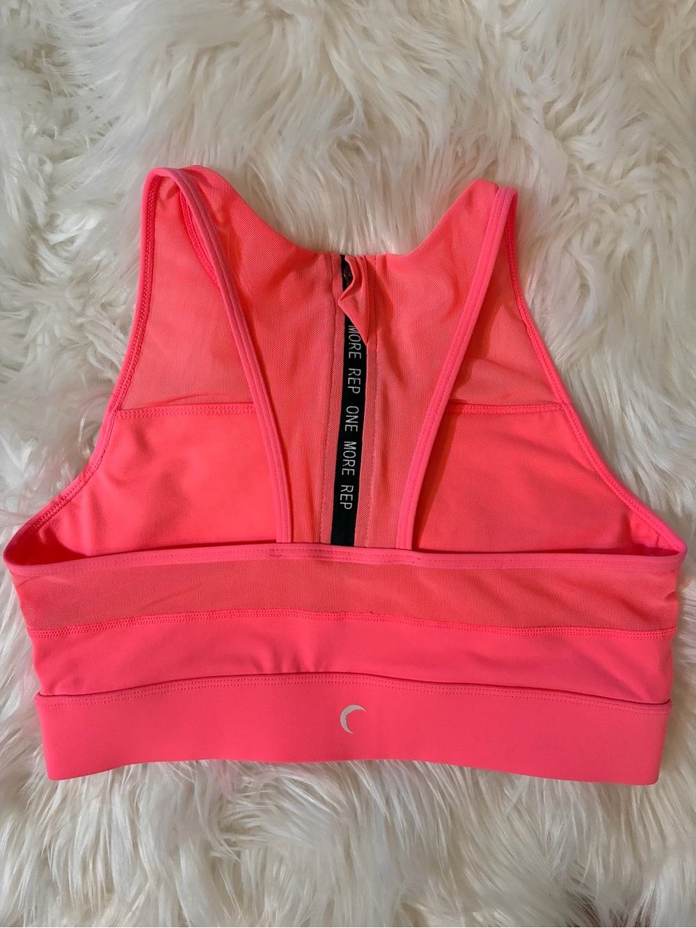 ZYIA Coral All Star Bra Sz Large Bight Rich Neon Coral Like New Activewear